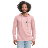 Urban's Edge Unisex Lightweight Terry Logo Hoodie - cream heather pink