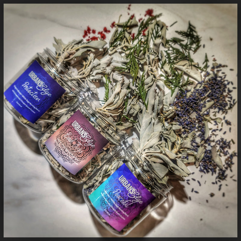 Protection Smudging Herb Blend with Charged Quartz Sand