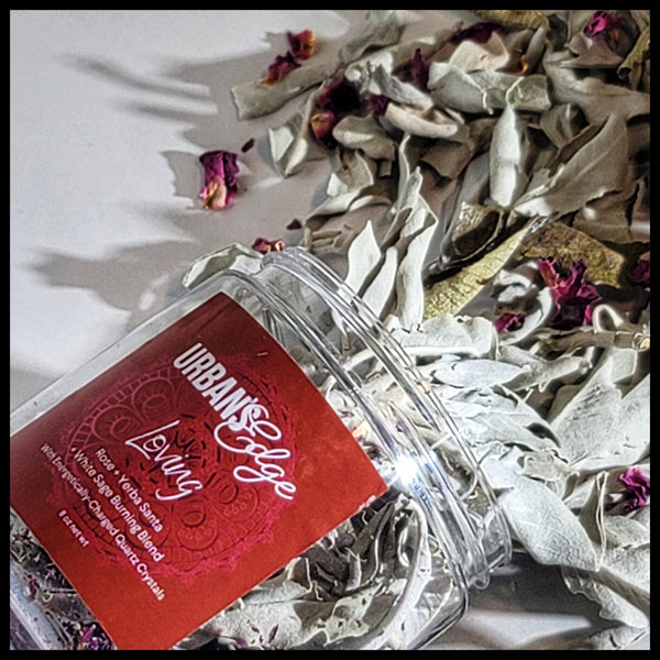 Loving Smudging Herb Blend with Charged Clear Quartz Sand