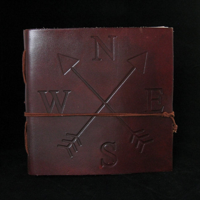 COMPASS ROSE LEATHER JOURNAL WITH ARROWS