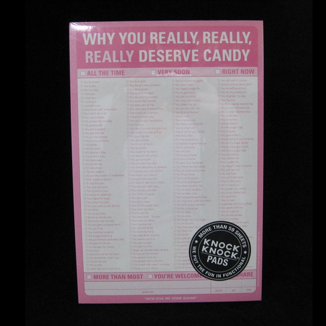 WHY YOU REALLY DESERVE CANDY NOTE PAD