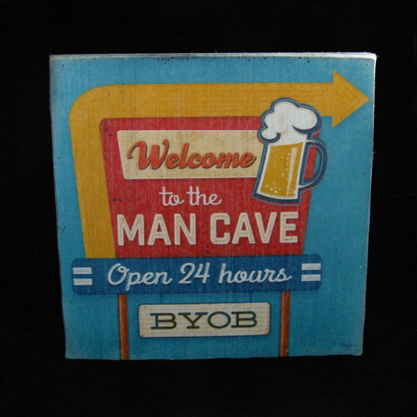 WELCOME TO THE MAN CAVE WOODEN SIGN