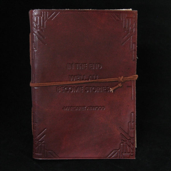 WE ALL BECOME STORIES HANDMADE LEATHER JOURNAL