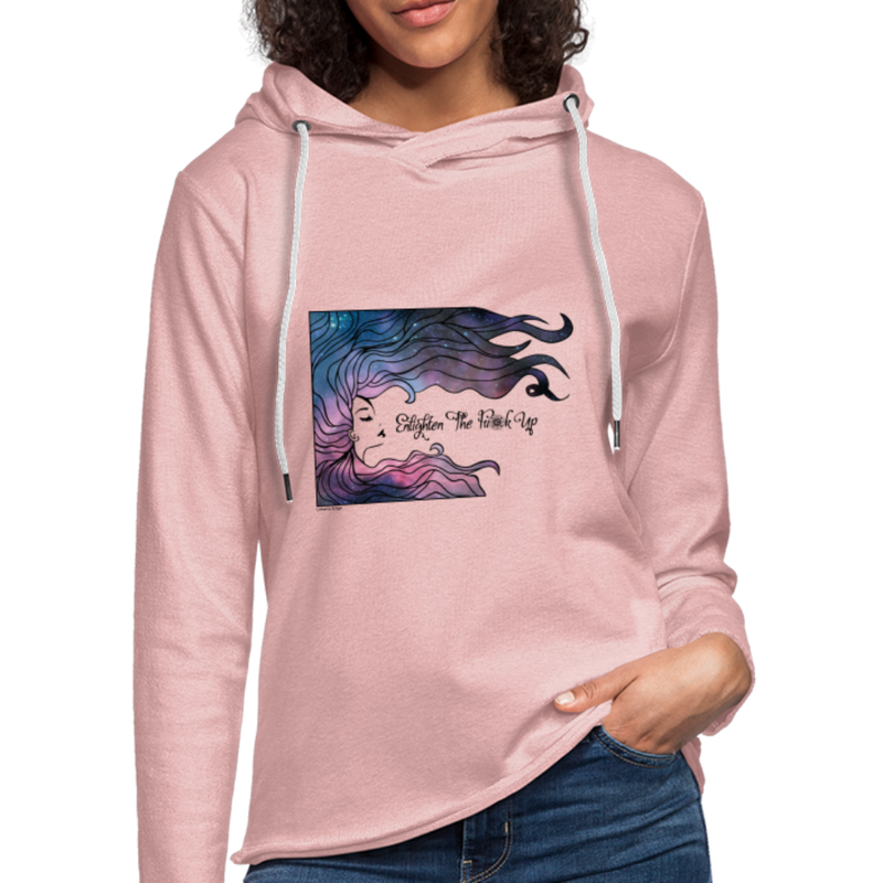 Unisex Lightweight Terry Hoodie - cream heather pink