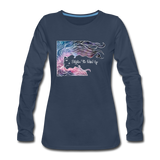 Enlighten the Fu*k Up Women's Premium Long Sleeve T-Shirt - navy
